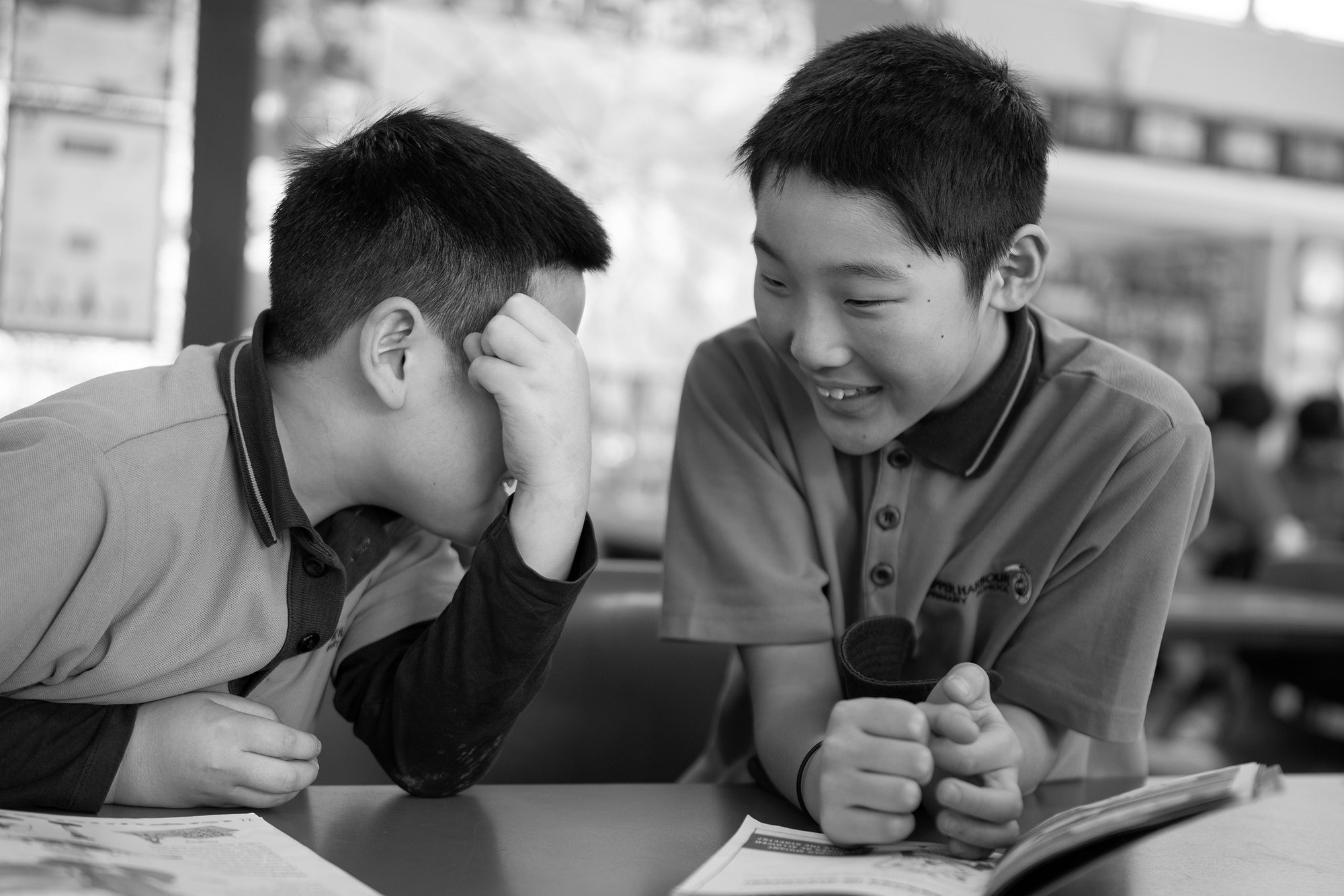Students talking in class